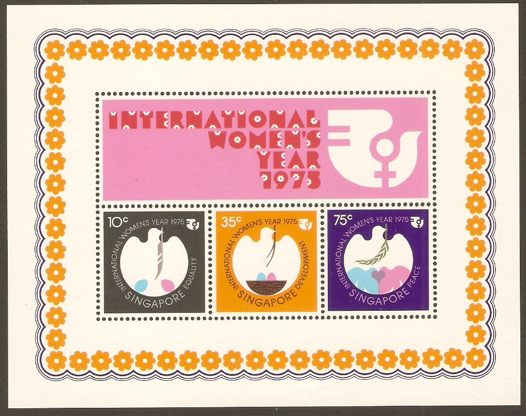 Singapore 1975 Women's Year Stamps Sheet. SGMS267.