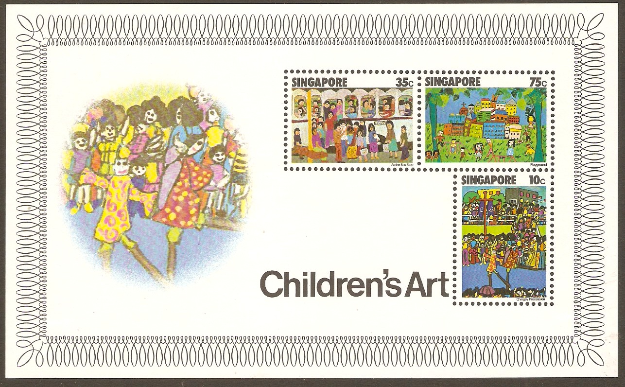 Singapore 1977 Children's Art Stamps Sheet. SGMS314.