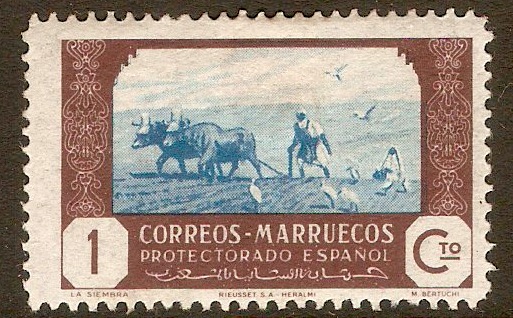 Spanish Morocco 1944 1c Agricultural series. SG269.