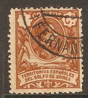 Spanish Guinea 1909 1c Brown. SG101.