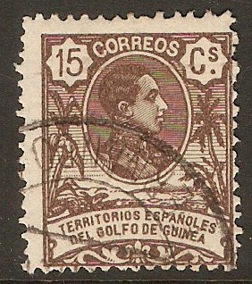 Spanish Guinea 1909 15c Black-brown. SG105.