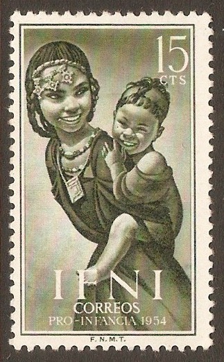 Ifni 1954 15c Bronze-green - Child Welfare series. SG114.