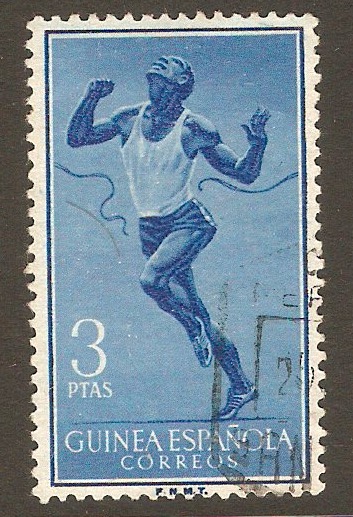 Spanish Guinea 1958 3p Blue - Sports series. SG436.