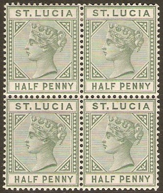 St Lucia 1891 d Dull green. SG43.
