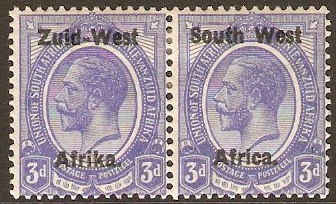 South West Africa 1923 3d Ultramarine. SG4.