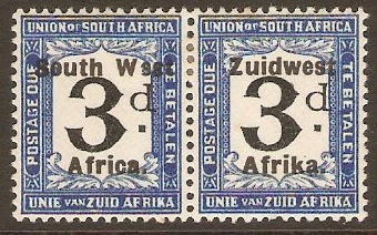 South West Africa 1923 3d Black and blue Postage Due. SGD31.
