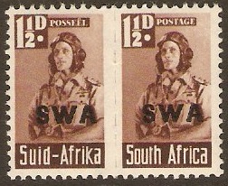 South West Africa 1943 1d Red-brown. SG125.