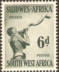 South West Africa 1954 6d Myrtle-green. SG159.