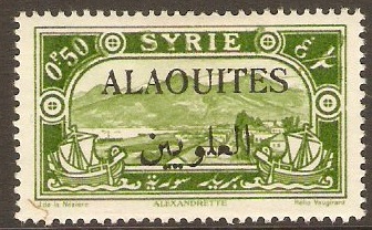 Alaouites 1925 0p.50 Yellow-green. SG28.