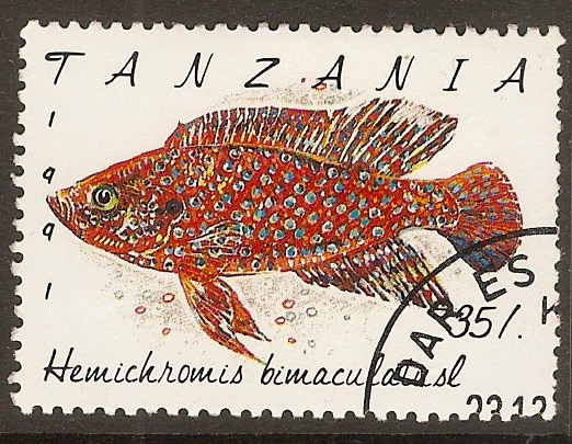 Tanzania 1992 35s Fishes series - Jewel cichlid. SG1139.