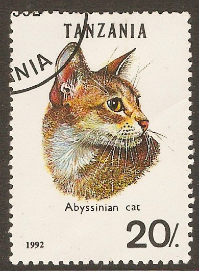 Tanzania 1992 20s Cats series - Abyssinian. SG1447.