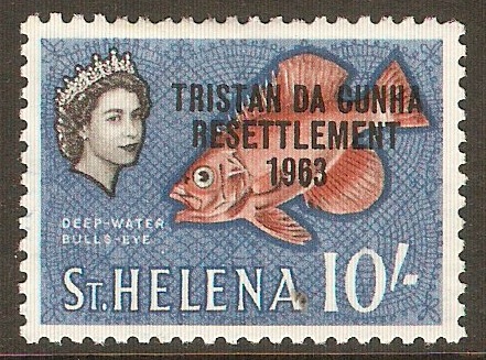 Tristan da Cunha 1963 10s Resettlement Series. SG67.