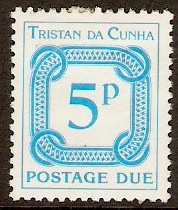 Tristan da Cunha 1976 5p Blue - Postage Due Stamp. SGD14.