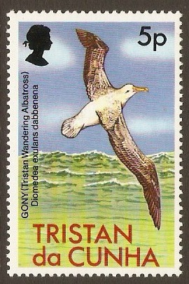 Tristan da Cunha 1977 5p Birds Series Stamp. SG224.