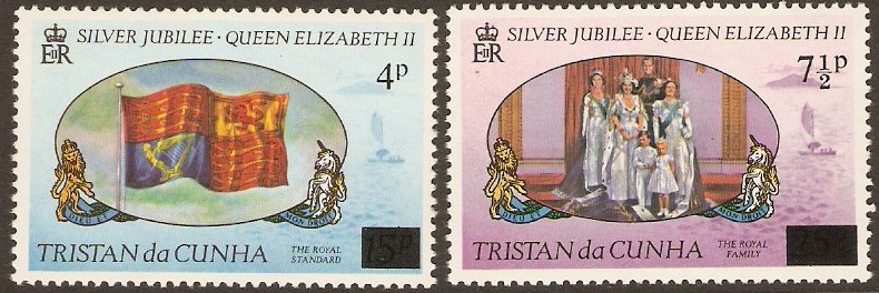 Tristan da Cunha 1978 Silver Jubilee Surch. Stamps. SG232-SG233.