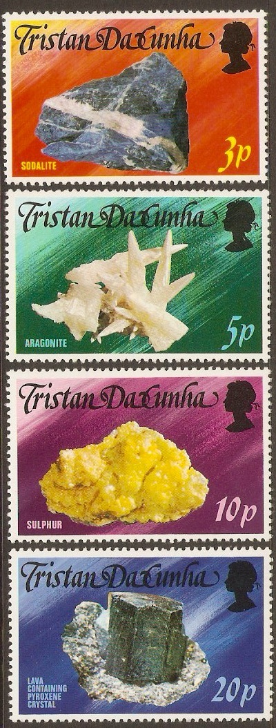 Tristan da Cunha 1978 Minerals Stamps Set. SG242-SG245.