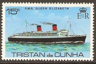 Tristan da Cunha 1978 15p "Queen Elizabeth" Liner Stamp. SG261.