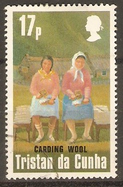 Tristan da Cunha 1984 17p Carding Wool. SG378.