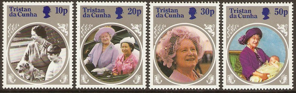 Tristan da Cunha 1985 Queen Mother Stamps Set. SG390-SG393.