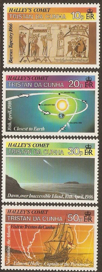 Tristan da Cunha 1986 Halley's Comet Stamps Set. SG402-SG405.
