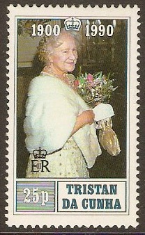 Tristan da Cunha 1990 25p Queen Mother Birthday Series. SG498.