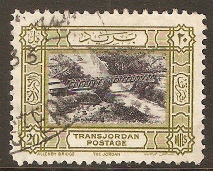 Transjordan 1933 20m Black and sage-green. SG215.