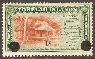 Tokelau Islands 1967 1c on 1d Decimal series. SG9.