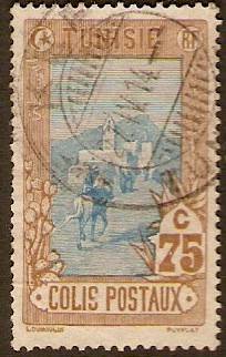 Tunisia 1906 75c Blue and yellow-brown Parcel Post. SGP50.