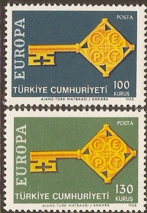 Turkey 1968 Europa Stamps. SG2239-SG2240.