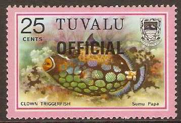 Tuvalu 1981 25c Fishes Official Stamps Series. SGO10a