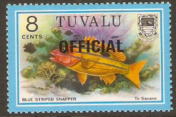 Tuvalu 1981 8c Fishes Official Stamps Series. SGO6