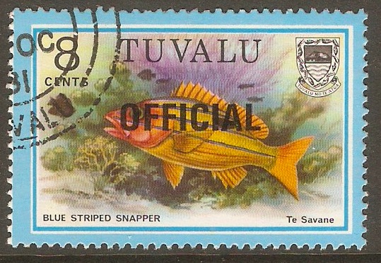 Tuvalu 1981 8c Fishes Official Stamps Series. SGO6.
