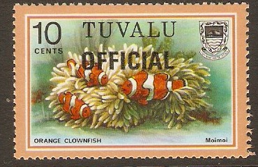 Tuvalu 1981 10c Fishes Official Stamps Series. SGO7