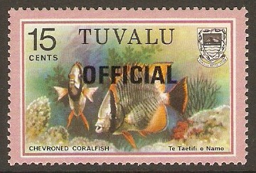 Tuvalu 1981 15c Fishes Official Stamps Series. SGO8