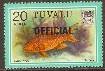 Tuvalu 1981 20c Fishes Official Stamps Series. SGO9
