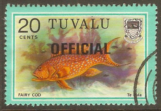 Tuvalu 1981 20c Fishes Official Stamps Series. SGO9.