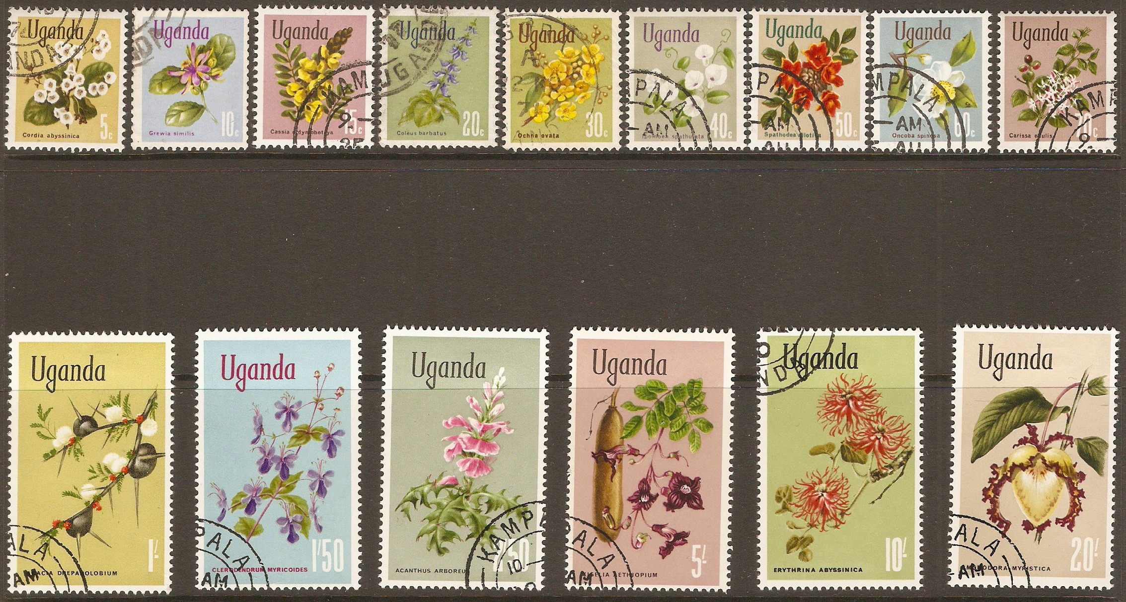 Uganda 1969 Flowers set. SG131-SG145.