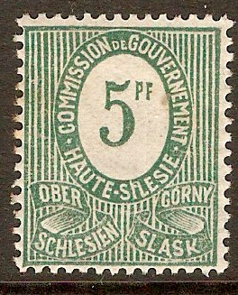 Upper Silesia 1920 5pf Green. SG3.