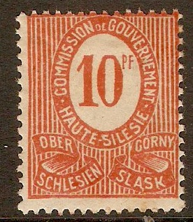 Upper Silesia 1920 10pf Chestnut. SG4.