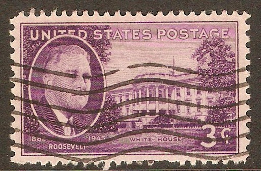 United States 1945 3c Roosevelt Commemoration series. SG928.