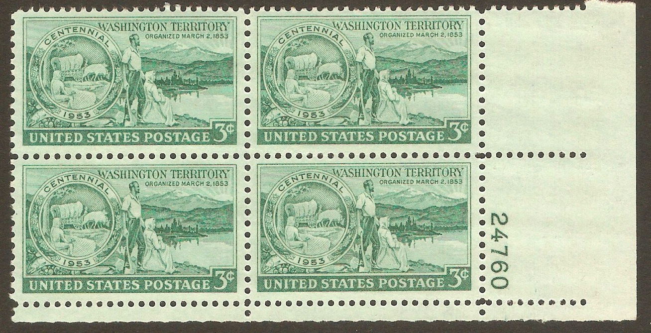 United States 1953 3c Washington Territory Centenary. SG1016.
