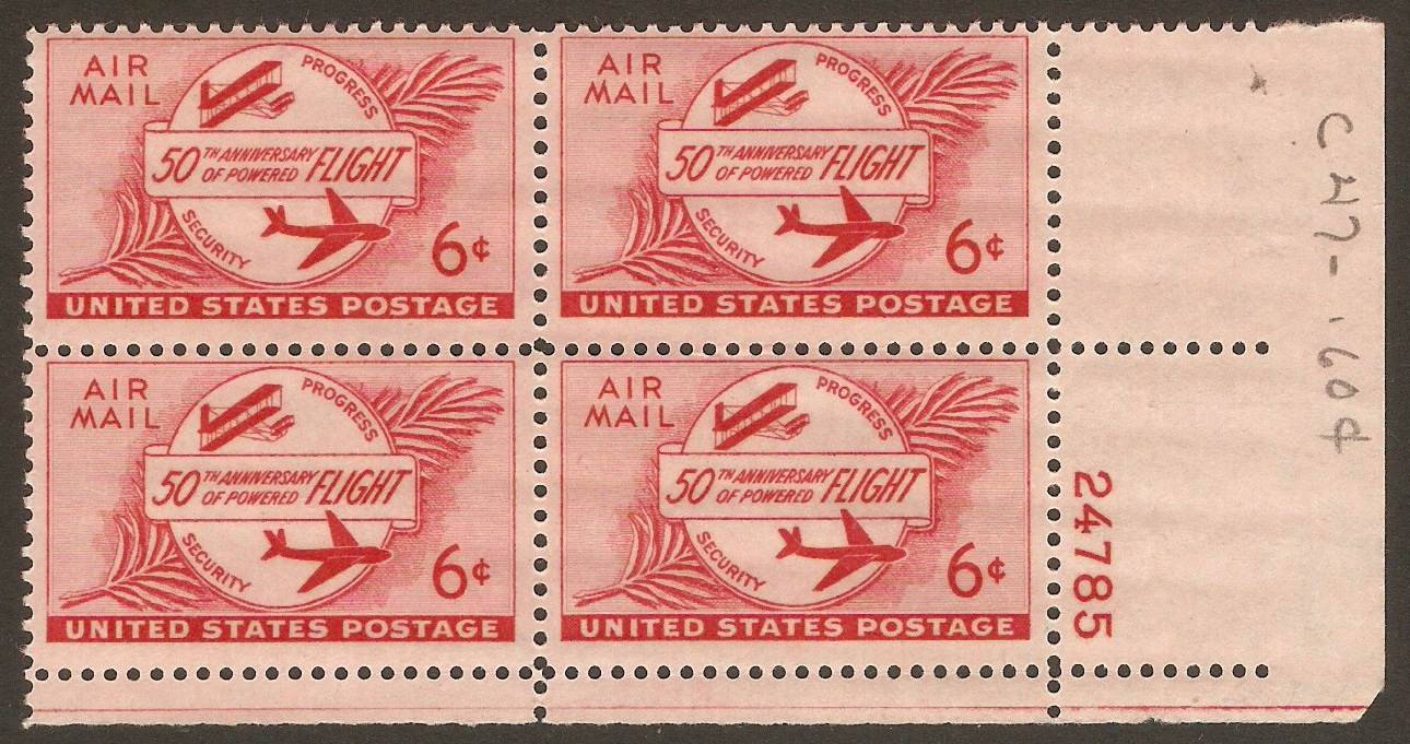 United States 1953 6c Aviation Anniversary - Air stamp. SGA1018.