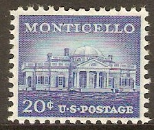 United States 1954 20c Blue - Monticello. SG1047.