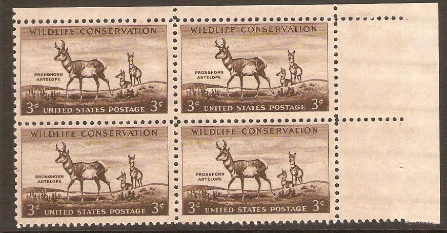 United States 1956 3c Sepia - Wildlife series. SG1080.
