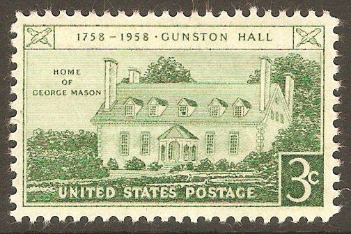 United States 1958 3c Gunston Hall Anniversary. SG1107.