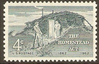 United States 1962 4c Homestead Act Anniversary Stamp. SG1197.