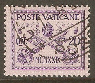 Vatican City 1929 20c Violet on lilac. SG3.