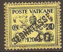 Vatican City 1931 40c on 30c Black on yellow - Postage Due. SGD1