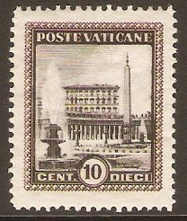 Vatican City 1933 10c Black and sepia. SG20.