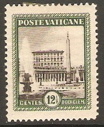Vatican City 1933 12c Black and green. SG21.